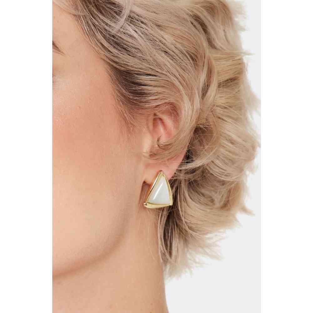 Voodoo Vixen - Triangle Shape Opal Style Des boucles d'oreilles - Blanc